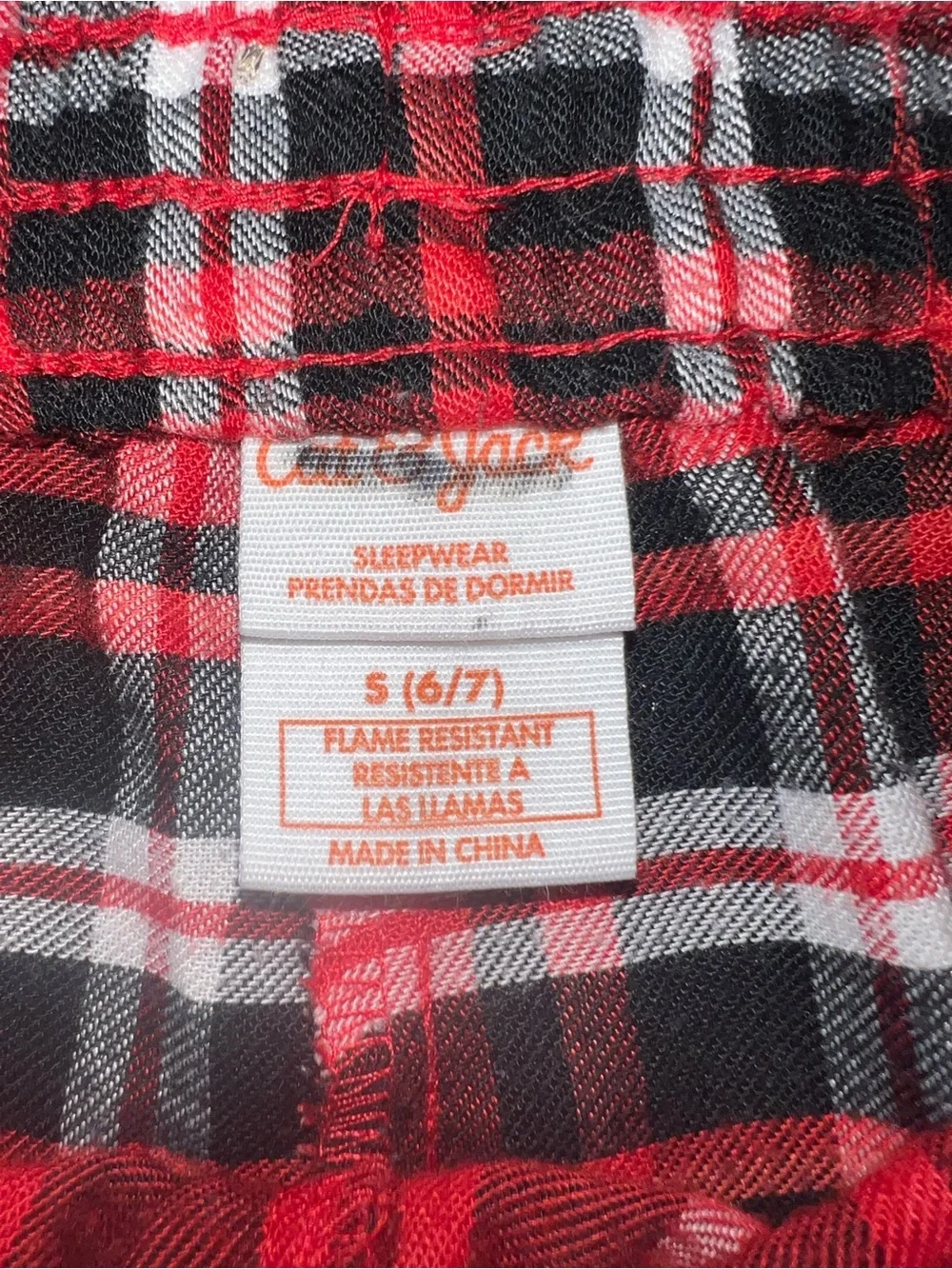 Cat & Jack Red Plaid Kids Pajama Bottoms